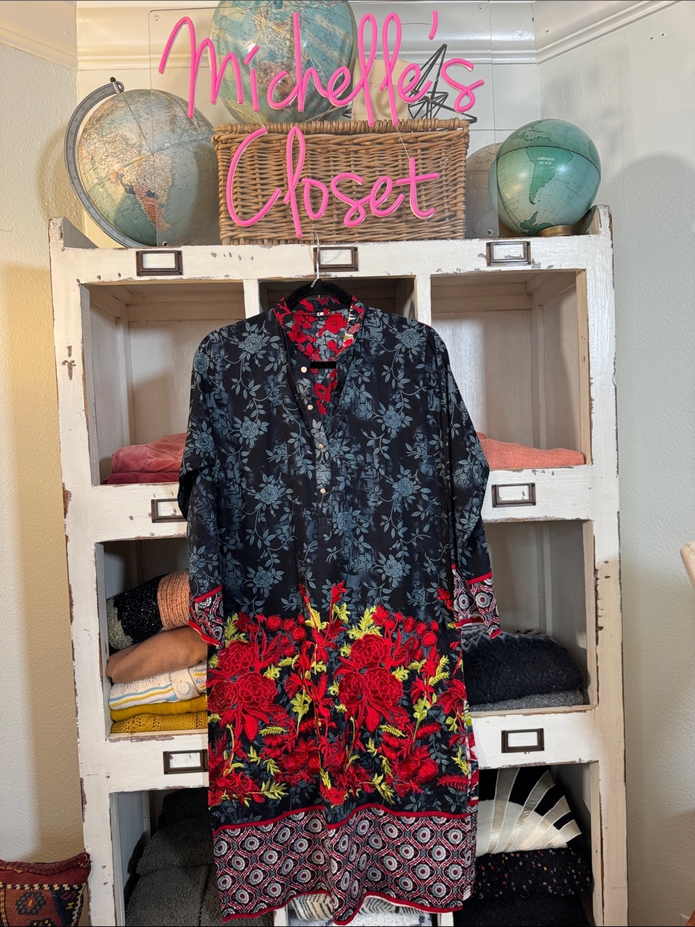 Vintage Heavy Embroidered Lawn Shirt